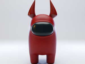 among us devil horns character 3D Model