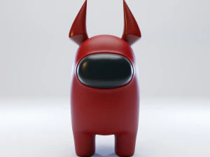 among us devil horns character 3D Model