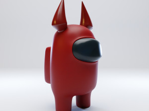 among us devil horns character 3D Model