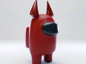 among us devil horns character 3D Model