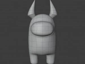 among us devil horns character 3D Model