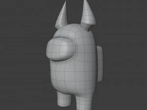 among us devil horns character 3D Model
