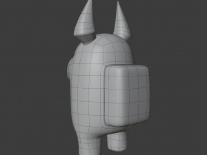 among us devil horns character 3D Model