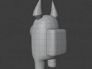 among us devil horns character 3D Model