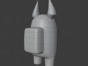 among us devil horns character 3D Model