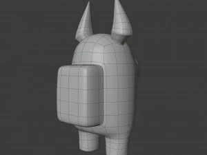 among us devil horns character 3D Model