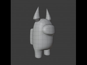 among us devil horns character 3D Model
