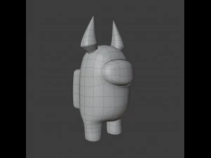 among us devil horns character 3D Model