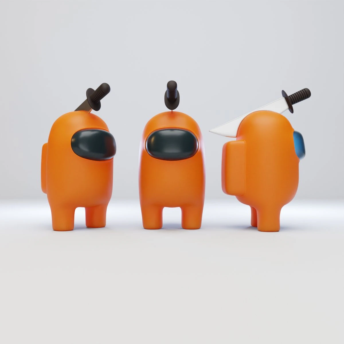 among us knife hat character 3D Model .c4d .max .obj .3ds .fbx .stl .blend 