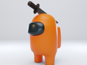 among us knife hat character 3D 模型