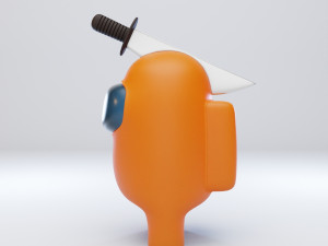 among us knife hat character 3D 模型