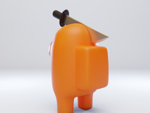 among us knife hat character 3D 模型