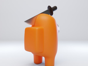 among us knife hat character 3D 模型