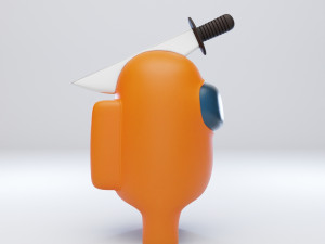 among us knife hat character 3D 模型