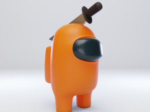 among us knife hat character 3D 模型
