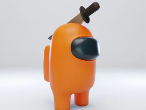 among us knife hat character 3D Model