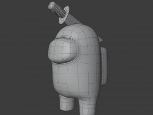 among us knife hat character 3D 模型