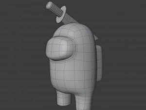 among us knife hat character 3D Model