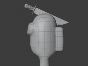 among us knife hat character 3D 模型