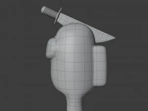 among us knife hat character 3D Model