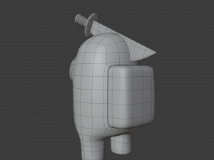 among us knife hat character 3D 模型