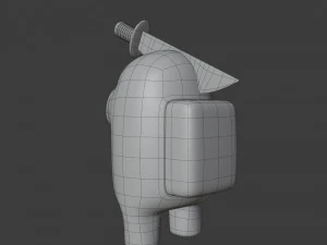 among us knife hat character 3D Model