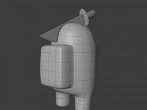 among us knife hat character 3D Model