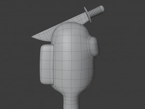 among us knife hat character 3D 模型
