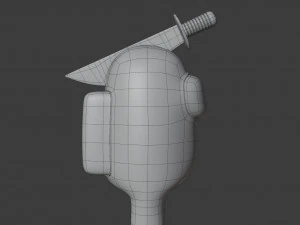 among us knife hat character 3D Model