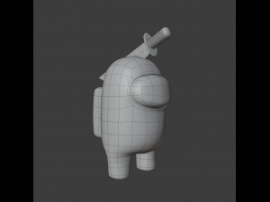 among us knife hat character 3D 模型