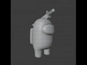 among us knife hat character 3D Model