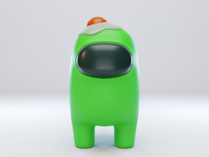 among us egg hat character 3D Model