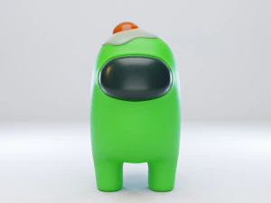among us egg hat character 3D Model