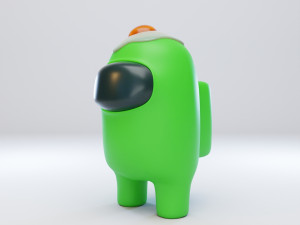 among us egg hat character 3D Model