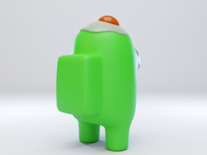 among us egg hat character 3D Model