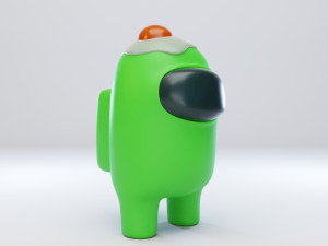 among us egg hat character 3D Model