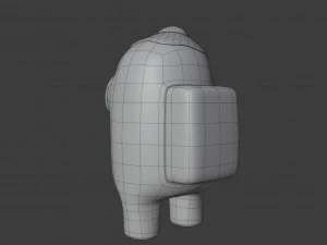 among us egg hat character 3D Model