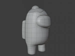 among us egg hat character 3D Model