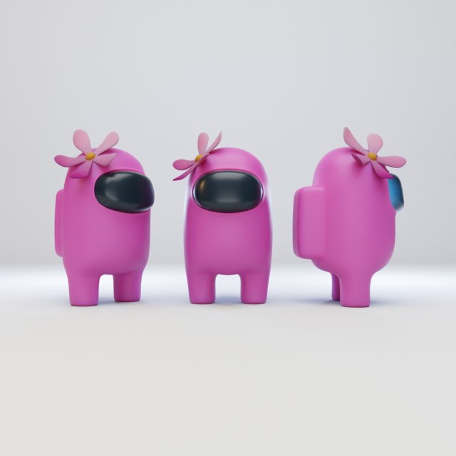 among us flower hat character 3D-Modell .c4d .max .obj .3ds .fbx .stl .blend 
