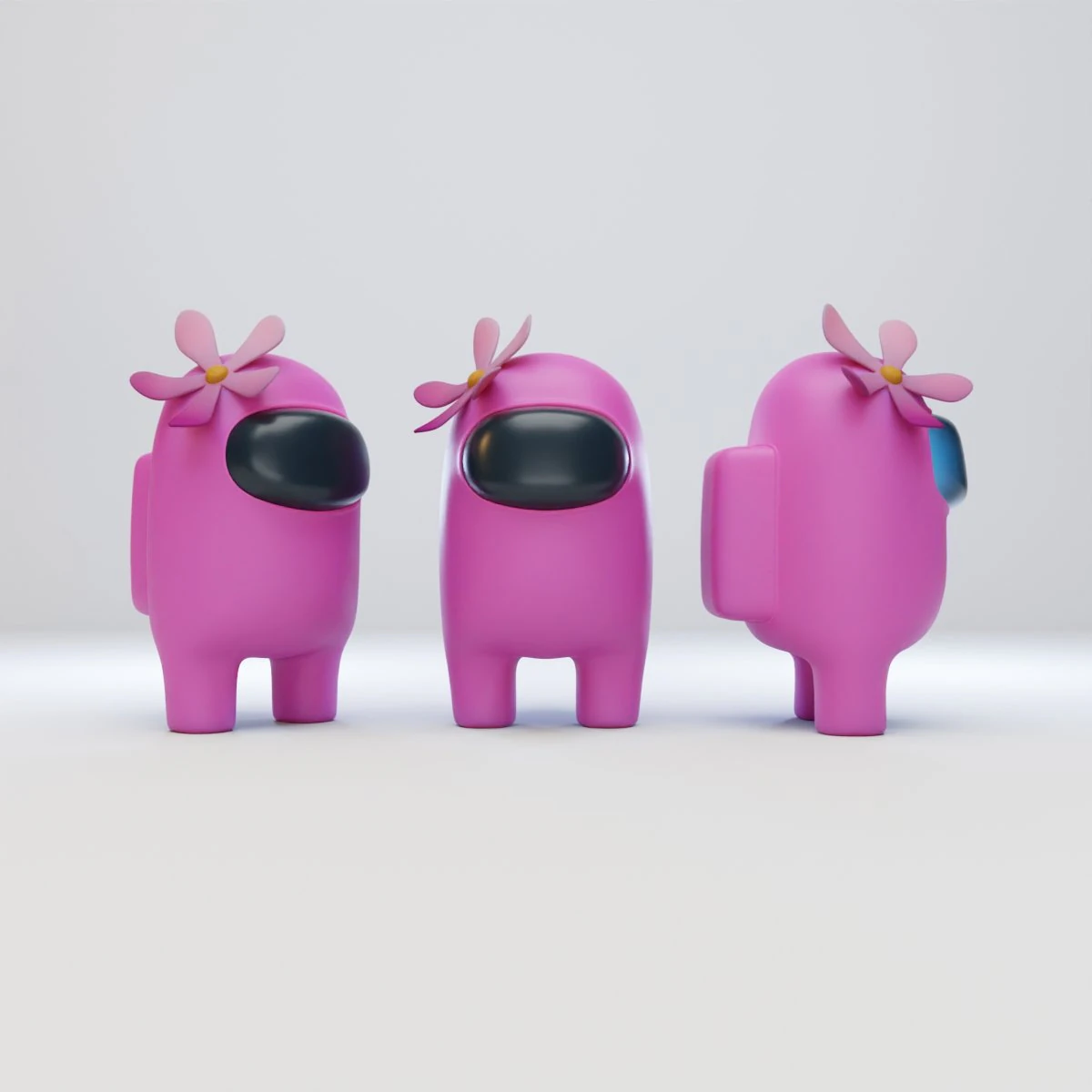 among us flower hat character 3D Model .c4d .max .obj .3ds .fbx .stl .blend 