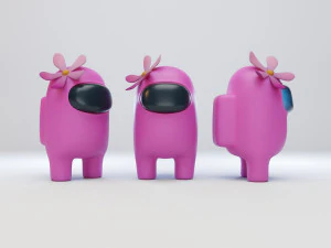 tra noi il personaggio del cappello a fiori Modello 3D