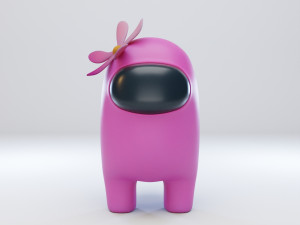 among us flower hat character 3D-Modell