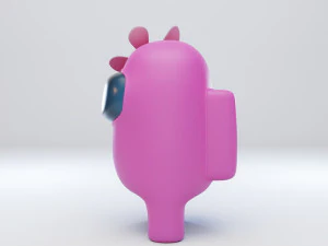 among us flower hat character 3D Model