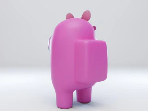 among us flower hat character 3D Model