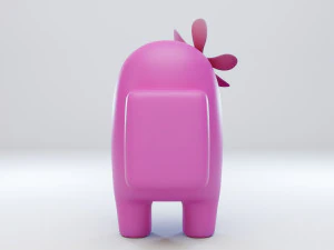 among us flower hat character 3D Model