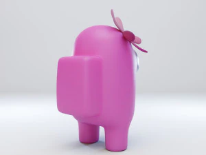 among us flower hat character 3D Model