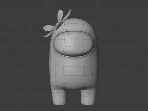 among us flower hat character 3D Model