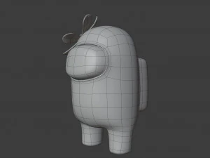 among us flower hat character 3D Model