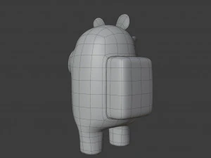 among us flower hat character 3D Model