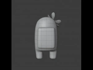 among us flower hat character 3D Model